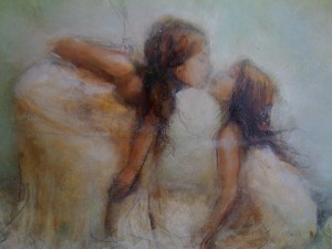 One of my favorite Andrea paintings - so sweetly capturing the beauty and soul of Mother-Daughter Love